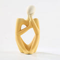 Creative Minimalist Niche Abstract Art vase Ornaments Simple Modern Living Room TV Cabinet Wine Cabinet Home Decorations. (Light Yellow)