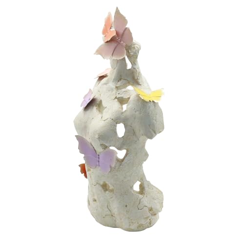 Lukitas Modern Abstract Woman Bust Statue Decor, Female Torso Sculpture with Cracked Hollow Holes, Aesthetic Ornament for Office Living Room Desk Shelves, Resin 16'' - color: Beige 02
