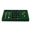 4 In 1 Velvet Jewelry Trays Jewelry Drawer Organizer Tray Stackable Jewelry Trays Necklace Bracelet Ring Earring Organizer Tray (Green) - size: 4-in-1 Tray for Multiple Jewelry