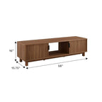 Walker Edison Arundo Fluted TV Stand for TVs up to 65 Inches, 58" TV Stand, Mocha - color: Mocha, size: 58" TV Stand