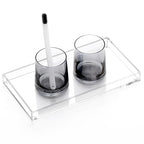 DINGHUO Bathroom Vanity Perfume Tray Acrylic Rectangle Soap Holder for Countertop, Clear Kitchen Sink Organizer for Candle, Jewelry, Keys - 1 Pack - style: Large Acrylic Tray