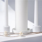Unity Candle Holders and Vase Set, White Porcelain Candleholders for Taper Candles and Vase for Pillar Candle, Set of 3, Minimalist Round Ceramic Candle Holders, Great for Wedding Candle Set