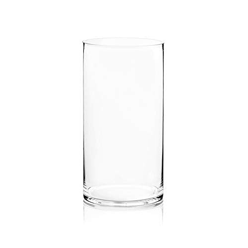 WGV Cylinder Vase, Width 8", Height 16", Clear Wide Large Diameter Flower Glassware, Floral Container, Planter Terrarium for Wedding Party Event, Home Accent Decor, 1 Piece - size: 8"x16"H