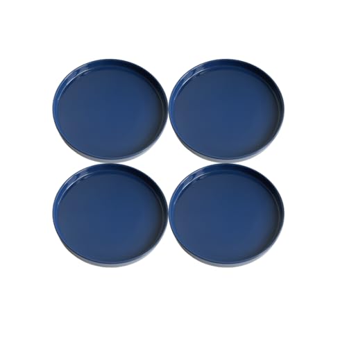 Plant Saucer Pot Tray Planter Saucers 4 Pack 4 inch, 5 6 7 8 9 10 11 12 13 15 Inch for Indoors Outdoor, Durable Sturdy Ceramic Flower Drainage drip Water Tray for Glazed Pots Base ((4.5"/4.1"-Blue) - color: Blue, size: (4.5"/4.1")-4pack