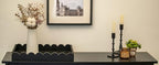 Hanobe Decorative Tray for Coffee Table: Serving Tray Decor with Scalloped Edge - Black Entryway Decor for Living Room Kitchen Counter