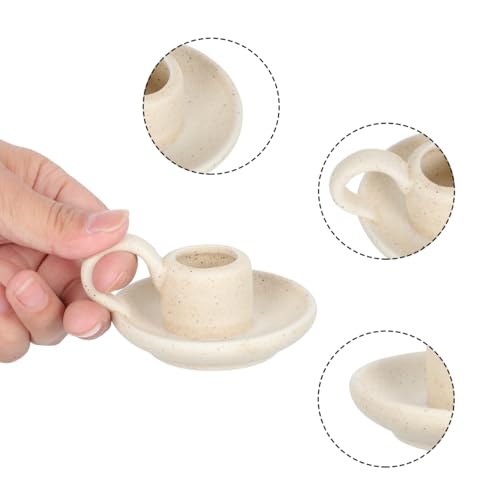 IMIKEYA Set of 2 Ceramic Candle Stands Nordic Design for Home Decor Wedding Banquet