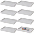 Inbagi 8 Pcs Small Velvet Jewelry StorageTray Stackable Drawers Organizer 8.3 x 4.7 x 1 Inches - color: Gray