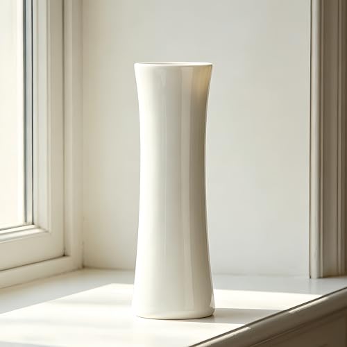 12 Inch White Vase Ceramic Flower Vase, Tall Vases for Pampas Grass, Home Decor, Modern Textured Vases for Living Room Decorations,Table Centerpieces,Shelf,Farmhouse Small Ceramic Vase - style: Shape 9