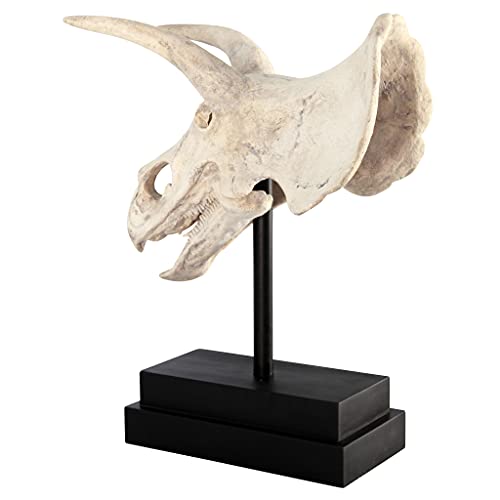 Design Toscano NE867039 Triceratops Dinosaur Skull Fossil Statue on Museum Mount,Multicolored - style: Triceratops Dinosaur Skull