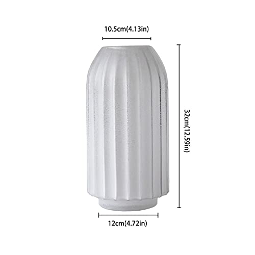 vases White Frosted Glass Vase Modern Home Restaurant Coffee Table Office Desktop Decoration Vase Striped Vase Gift Vase Flower vase(B) - color: B