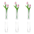 Clear Glass Cylinder Bud Vases,Small Clear Skinny Single Flower Vase for Centerpieces - Minimalist Bulk Vases for Wedding Birthday Bridal Shower Party Events Table Decor (6)