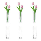 Clear Glass Cylinder Bud Vases,Small Clear Skinny Single Flower Vase for Centerpieces - Minimalist Bulk Vases for Wedding Birthday Bridal Shower Party Events Table Decor (6)