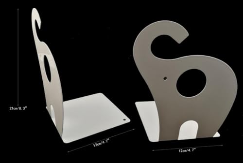 Wendin 1pair Cute Elephant Nonskid Bookends Art Bookend (White) - color: White