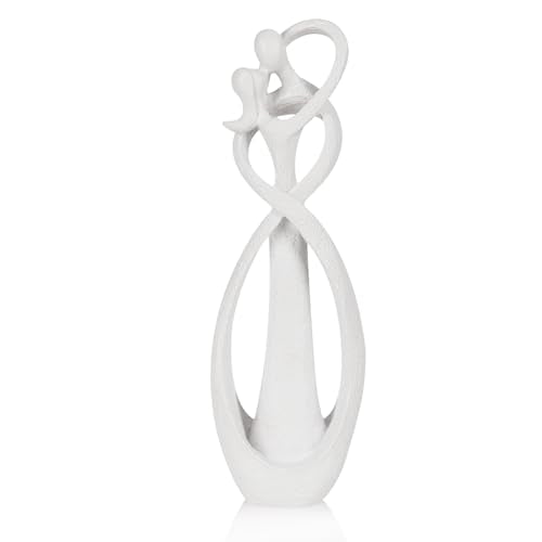 Trycooling Kissing Lovers Statue Abstract Sculpture Resin Statues for Home Decor Modern Home Office Desktop Shelf Bookshelf Decor (White, Small) - color: White, size: Small