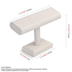 Oirlv Premium Leather Watch Display Stand T-bar Showcase Jewelry Display Holder Home Chain Bracelet Bangle Organizer (White) - color: White