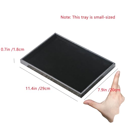 Jewelry Organizer Tray，Stackable Jewelry Drawer Organizer for Beads Rings Earrings Storage Display (Black, Empty Plate) - size: Empty Plate