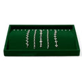 16 Slots Velvet Necklace Bracelet Tray Jewelry Trays Jewelry Drawer Organizer for Necklace, Bracelets, Watch Storage Display (Green) - size: 16 Slots for Necklace/Bracelet