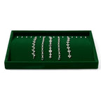 16 Slots Velvet Necklace Bracelet Tray Jewelry Trays Jewelry Drawer Organizer for Necklace, Bracelets, Watch Storage Display (Green) - size: 16 Slots for Necklace/Bracelet