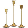 Candlestick Holders Taper Candle Holders, Candle Stick Holders Set of 3, Brass Gold Candlestick Holder, Candle Holder for Wedding Party Dining