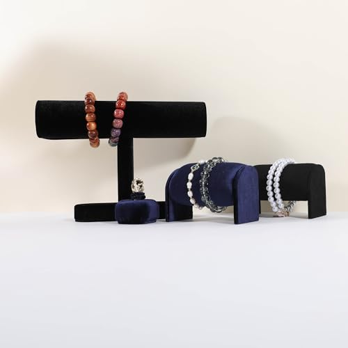 Velvet Watch Display Stand for Selling, Bracelet Storage Organizer for Boutique Store, Woman Jewelry Bangle Holder for Home Decor【Blue】 - color: Blue