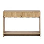 ORRD Console Table with Drawers, Mid-Century 43 Inches Narrow Entryway Table with Open Storage Shelves, Hallway Accent Tables Behind Couch Tables for Living Room - Natural - color: Natural