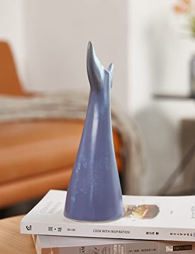 SEINHIJO Ceramic Flower Vase Modern Decor Sculpture Ocean Figurine Statue Table Centerpiece Art for Home Office Gift 11 Inch - size: Large