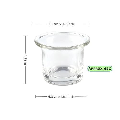 6 Pcs Clear Chunky Glass Lip Votive Candle Holders Tealight Votive Cups for Wedding Proposal, Spa Aromatherapy, Meditation, Table Decorations Clear Cups