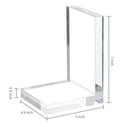 MyGift L-Shaped Decorative Bookends, Transparent Heavy Duty Non-Skid Book Ends Stopper for Shelves Home Office School, 1 Pair, Premium Hotel Style Clear Thick Acrylic