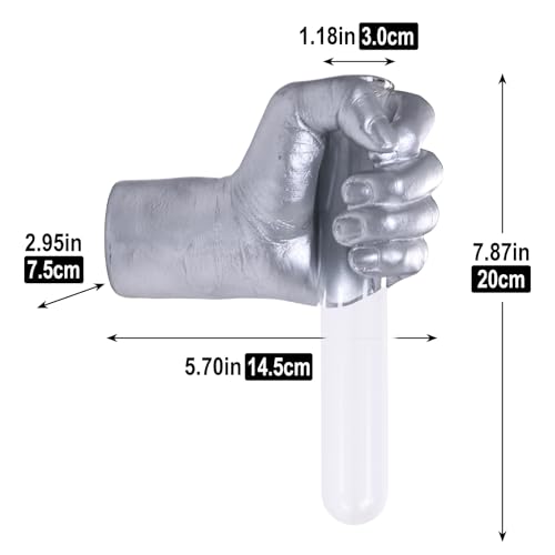 Silvery Wall Sculptures, Hand Vases Home Decor, Wall Mount Art Sculpture, Unique Wall Art Statue, Funky Flower Vase Decorations, Modern Eclectic Hanging Decor,Glass Test Tube Vase (Silvery) - color: Silvery