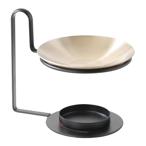 Qianly Essential Oil Melt Burner Tea Light Candle Holder Portable Hotel Detachable Essential Oil Home Decoration - color: Black
