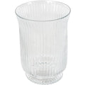 Deco 79 Glass Decorative Candle Holder Ribbed Candle Stand, Candlestick Holder 6" x 6" x 8", Clear - size: 6" x 6" x 8"