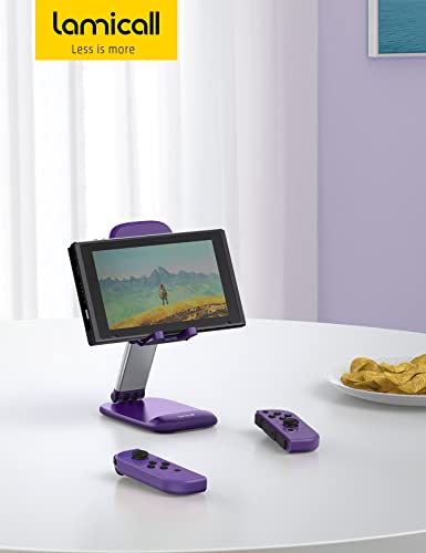 Lamicall Purple Phone Holder for Desk - Dark Purple Cellphone Stand Desk Accessories Desktop Office Must Have, Gifts for iPhone 17 16 15 14 13 Pro Max Mini, 12 11 XR X 8 7 6 Plus SE, 4-8'' Smartphone - color: Dark Purple