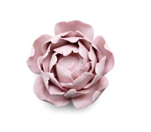 Peony Bud, 3.15" Ceramic Flower Wall Art Decor, Artificial Flower Wall Sculpture,Handmade Ceramic Flowers for Home,Hallway,Living Room, Kitchen,Bathroom (Pink) - color: Pink, Peony Bud, size: 3.15"