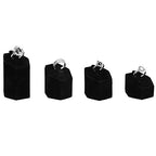 MOOCA Jewelry Ring Stand Holder Display Set, Ring Holders for Jewelry Ring Storage Organizer Stand Pedestals Display 4 Pcs Set, Black Velvet - color: Black Velvet