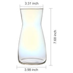 Iridescent Glass Vase 8 Inch, Round Borosilicate Clear Glass Flower Vase, Modern Boho Style Centerpiece Vase for Home Kitchen Wedding, Housewarming - color: Iridescent