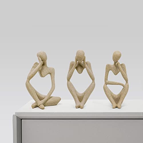 Home Decor Thinker Statue Abstract Art Figure Sculpture Decorative Ornaments Modern Resin Statues Geometric Design for Living Room, Bedroom, Office Desktop, Cabinets ( Color : Concentration L ) - color: Concentration L