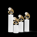 Oirlv Acrylic Jewelry Display Stand Ring Showcase Display Holder 7 PCS Rings Stand (White Frosted) - color: Transparent Frosted