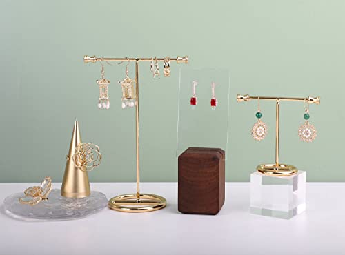 GemeShou 2pcs Gold Ring Display - Wedding Ring Holder for Nightstand, Height 2" and 3.1" - color: Gold