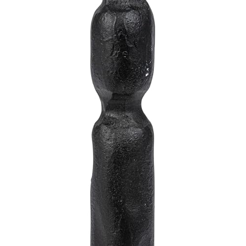 Creative Co-Op Decorative Hand-Forged Metal Taper Holder, Black - size: 4" Round x 12"H
