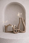 SODEF Decorative Concrete Object Set Handmade, 3 Piece Modern Minimalist Niche Shelf Tabletop Decor, Mink Gray - Mink Gray