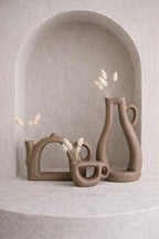 SODEF Decorative Concrete Object Set Handmade, 3 Piece Modern Minimalist Niche Shelf Tabletop Decor, Mink Gray - Mink Gray