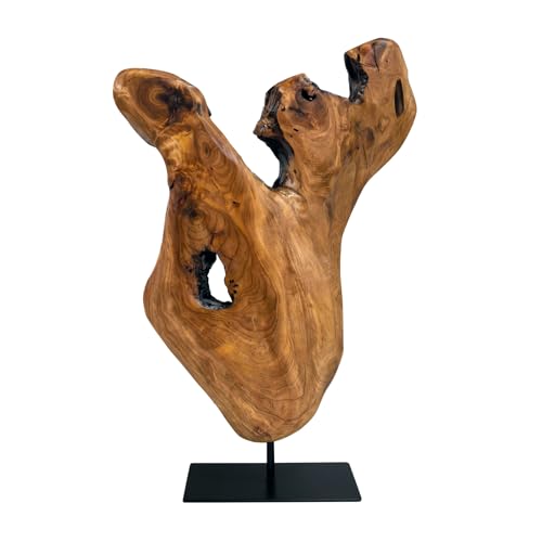 WELLAND Irregular Cedar Wood Sculpture 8.75" W x 1.75" D x 17.75" H Natural Edge Tabletop Statues, Handmade Ornaments, Décor for Living Room, Home Office, Bedroom, - size: Large