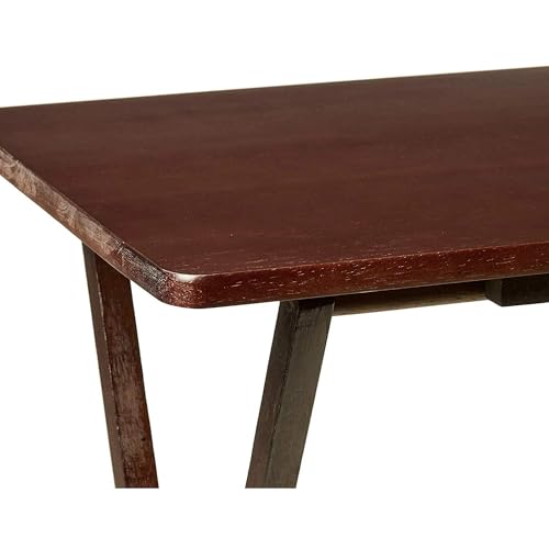 Folding TV Tray Table for Indoor Use, 1-Piece Rubberwood in Walnut Finish, 19" x 14.5" x 26" Snack Bed Desk