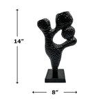 Pemberly Row Handmade Aluminum Abstract Sculpture, 14 in Tall, Black Finish, Decorative Modern Artwork for Living Room, Bedroom, Kitchen, Home Décor