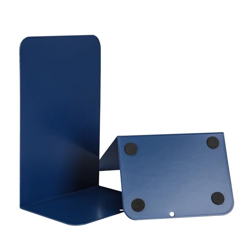 Metal Book Ends Bookend for Shelves Book Holder - color: Dark Blue