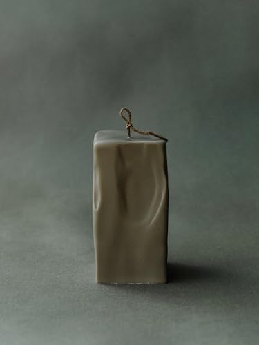 LAWA Raw Block Candle - Beautiful Handmade Pillar Scented Soy Wax Elegant Aesthetic Candle Housewarming Gift Home Room Shelf Decor Idea (Earthy Green, Large) - color: Earthy Green, size: Large