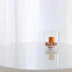 WGVI Clear Glass Pedestal Hurricane Candle Holder, 3.8" W, 4.7" H, Footed Decorative Vase for Pillar Candles, Elevated Cylinder Candleholder on a Riser Round Base, Home Décor, 1 Piece - size: 5"H