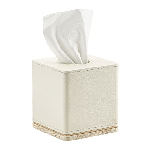 Tissue Box Cover Square Resin Tissue Holder for Home Decor,Hand Carved Beige Leather Cube Tissue Box Holder – 5.5 Inch Heavy Duty Luxury Tissue Box Case for Bathroom, Living Room, Office - color: D-beige