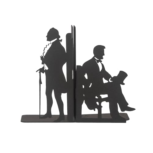 George Washington and Abraham Lincoln Bookends, American Icons Themed Book Stand, Decorative Greatest President Bookend, Presidential Silhouette Book Ends, Historical American Leaders Metal Bookend