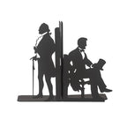 George Washington and Abraham Lincoln Bookends, American Icons Themed Book Stand, Decorative Greatest President Bookend, Presidential Silhouette Book Ends, Historical American Leaders Metal Bookend